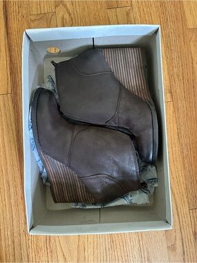 Lucky Brand Brown Wedge Ankle Booties
